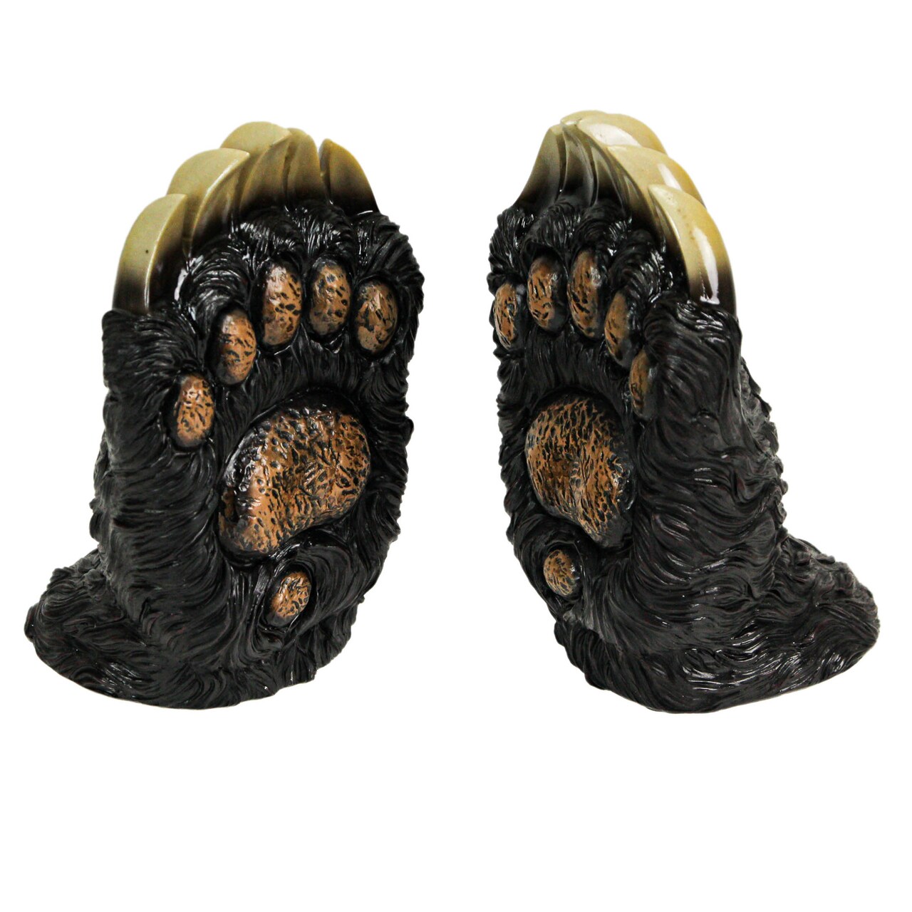 7 Inch Bear Paw Decorative Bookends Rustic Resin Shelf Organizer Cabin Home